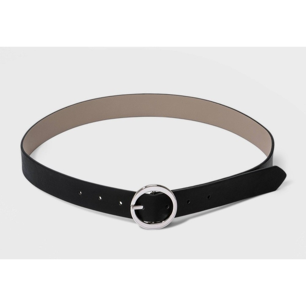 Women's Oval Tapered Center Bar Reversible Belt - A New Day™ Cognac/Black Size S